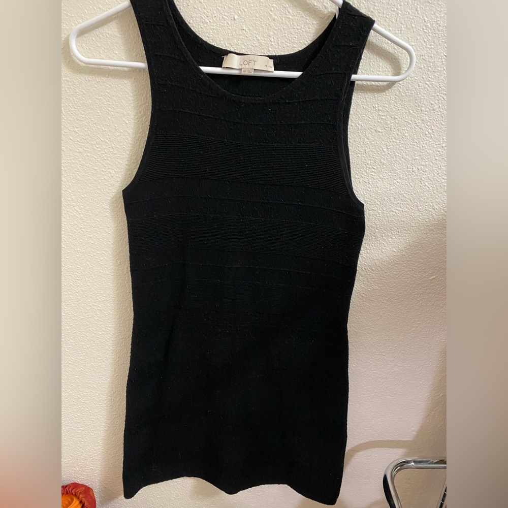 Wool strapless fitted black dress